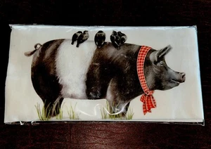 MEHLSACK KÜCHENTUCH 30" x 30" mit Schwein Design VERSIEGELT / NOS - Bild 1 von 2