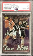 1997 Press Pass T. DUNCAN/D. ROBINSON Double Threat PROMO #NNO PSA 8 NM-MT