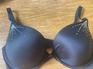 Victoria's Secret BH schwarz mit Ziernieten Gr. 34 D vorne Logo gepolstert D - Bild 1 von 8