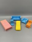 Vintage 1973 Barbie Dream House Townhouse Furniture Sofa Couch Chairs Bed READ