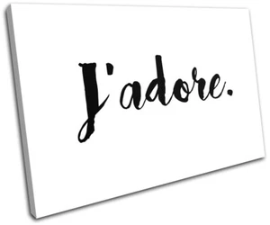 Quadro Stampa Amore Citazione Romantica J'adore Tipografia SINGOLA TELA WALL ART - Foto 1 di 1