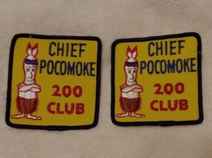 2 Vintage Chief Pocomoke 200 Club Bowling Aufnäher aus den 60er Jahren - Bild 1 von 2