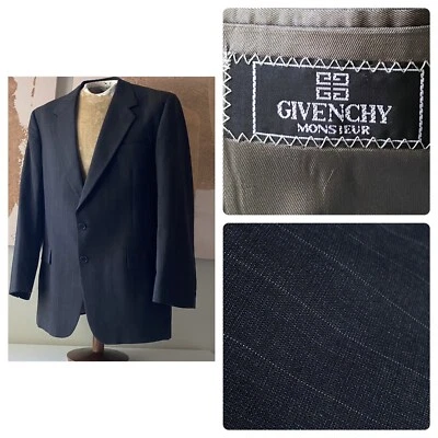 Givenchy Monsieur Gray Stripe Blazer Jacket 42R 42 Vtg - Image 1 of 4