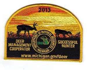 2013 MICHIGAN DNR ERFOLGREICHER HIRSCHJÄGER PATCH - MICHIGAN DNR-BÄR-TÜRKEI- - Bild 1 von 1
