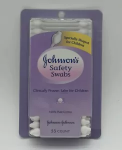 Johnson & Johnson Safety Swabs For Children 55 Count New 2 Pack - Picture 1 of 3