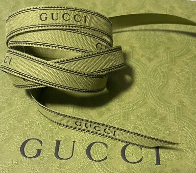 Authentic GUCCI Ribbon Green, 5/8 In wide, sell by the yard - Made in Italy. - Image 1 of 4