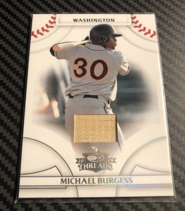 Michael Burgess 2008 Donruss Threads Game Used Bat card #54 Nationals /500