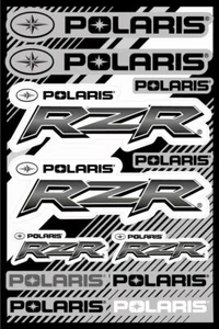 Hoja de calcomanías adhesivas gris Polaris RZR Razor - Imagen 1 de 1