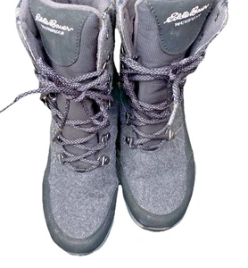 Eddie Bauer Women’s Boots Laurel Lace Up Black Gray Winter Size 7 Snow Hiking - Picture 1 of 9