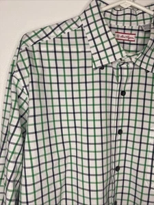 Ben Hogan Men's Button Shirt Men's Large Long Sleeve Green Black Plaid cotton - Picture 1 of 10