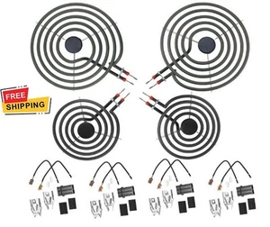 Electric Stove Top Burner Replacemen (2*6" & 2*8") and 4PCs Receptacle Kit - Picture 1 of 6