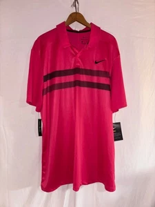 Nike Dri-Fit Polo Golf Shirt XXL Rosa Nuova con etichette NUOVA - Foto 1 di 3