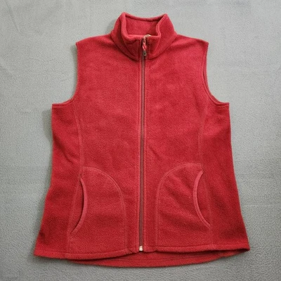 Woolrich Women M Red Fleece Full Zip Vest - Image 1 of 4