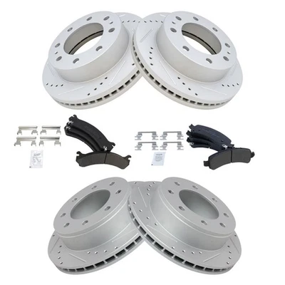 Performance Drilled Slotted Rotor & Metallic Brake Pad Front & Rear Kit - Image 1 of 4