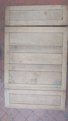 Antigua mesa de comedor extensible de roble macizo con hojas   Foto 1 de 4