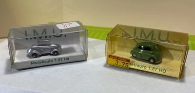 HO I.M.U. 1/87 -1960 Isetta 300 + Messerschmitt Renntiger пластиковый мини автомобили! РЕДКАЯ - Изображение 1 из 4
