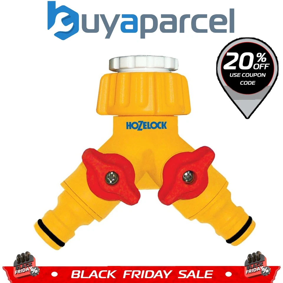 Hozelock 2256 Dual 2 Way Hose Tap Connector Two Hoses One Tap - Image 1 of 1
