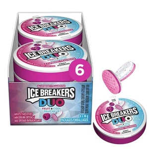 Ice Breakers Duo Raspberry Mints, 1.5oz. 36g(Pack of 6){Imported from Canada} - Picture 1 of 8
