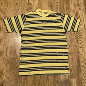Vintage Campus Never Iron Striped T Shirt Size Large Cotton Blend Distressed Vtg - Picture 1 of 7