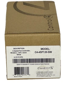 Control 4 Speed Fan Controller, Wireless, C4-4SF120-SW, 120V Snow White NEW - Picture 1 of 4