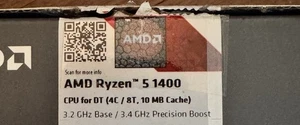AMD Ryzen 5 1400 3200MHz Quad-Core  Processor And CPU Cooler - Picture 1 of 3