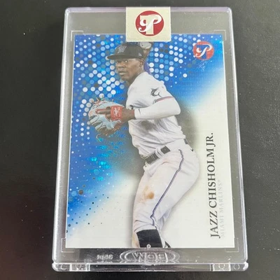 2022 Topps Pristine Blue Refractor #114 Jazz Chisholm Jr /75 Miami Marlins - Image 1 of 2