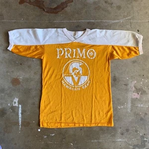 70s VINTAGE PRIMO HAWAII HAWAIIAN BEER MESH T-SHIRT SZ S SURFER SURFING SURF 80s - Picture 1 of 11