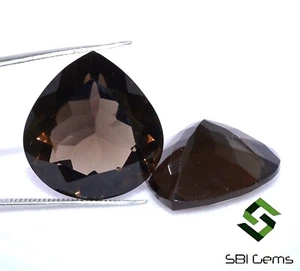 Par de piedras preciosas sueltas de 20x19 mm de cuarzo ahumado natural de 37,00 CTS - Imagen 1 de 6