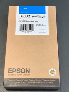 Epson Ink Cartridge Cyan T6032 220ml EXP 07/16 - Picture 1 of 2
