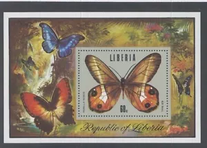 HOJA DE RECUERDO LIBERIA Sc# C204 MNH, EN MUY BUEN ESTADO - Mariposas - FOS125 - Imagen 1 de 1