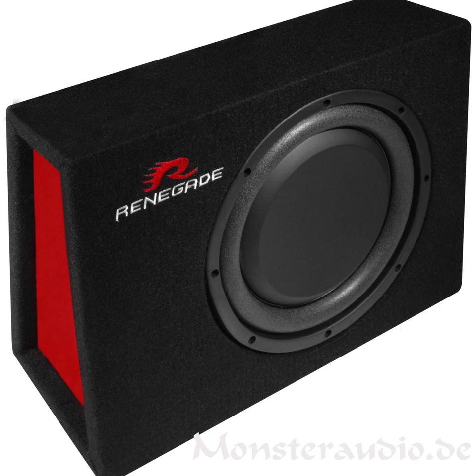Renegade RXS1000 Subwoofer 400 Watt 25cm 10" flache Basskiste Auto Subbox - Bild 1 von 1