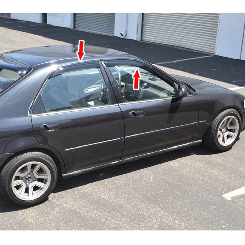 Fit Honda Civic 5th Add-on Window Visor Sun Rain Guard Shield Vent Deflector Foto 1 de 4