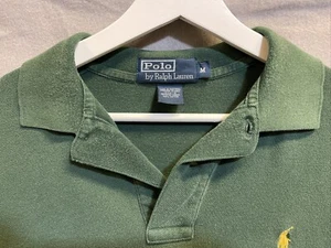 Camisa polo informal de algodón Ralph Lauren verde mediano, amarillo con logotipo de algodón - Imagen 1 de 6