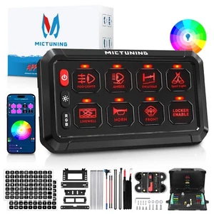 RGB 8 Gang Switch Panel APP Control Circuit Relay System Box Truck Marine 12/24V - Picture 1 of 10