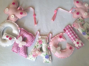 Personalised name banner bunting wall/door hang child baby nursery PER LETTER - Picture 1 of 12