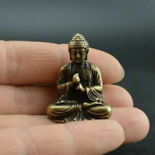 Carved Small Buddha Chinese Sakyamuni    OLD Brass Hand   Statue
