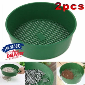 2Pcs Garden Sieve Composy Soil Sand Green Stone Mesh Soil Sieve Small Gravel TK - Picture 1 of 13