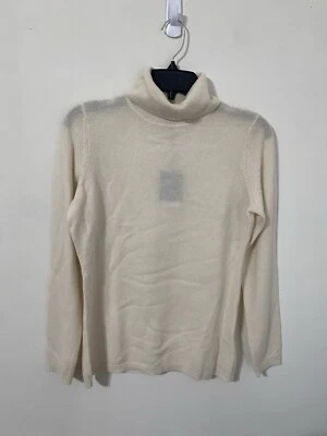 Suéter de cashmere Charter Club creme gola alta feminino tamanho pequeno peso leve - Imagem 1 de 4