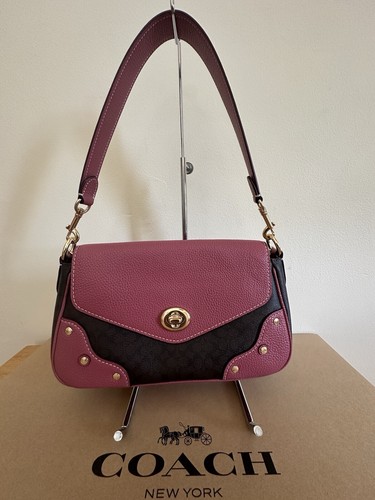 Borsa a tracolla Coach Ce639 Millie nuova con etichetta in tela firmata colorblock