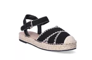 Sandalias planas alpargata Time and Tru negras y tostadas con correa para el tobillo para mujer 6,5 - Imagen 1 de 8