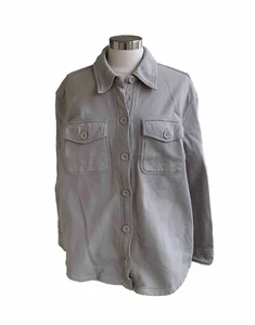 Good American Fleece Shacket Camicia Giacca Donna 1/2 (Piccola Media) Osso Cachi - Foto 1 di 10