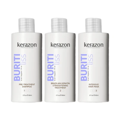 KIT de tratamiento alisador de queratina brasileña Colágeno Pro 2 oz Alisado Kerazon Foto 1 de 4