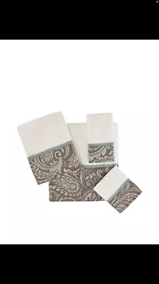 Madison Park Aubrey Juego de 6 Piezas Jacquard, Spa Lujoso Diseño Texturizado, Azul Nuevo Foto 1 de 2