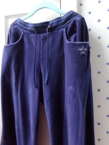 FLAW Vtg Y2K Velour Lounge Pants Medium Girls M 10-12 Blue Relaxed Arizona Jeans - Picture 1 of 21