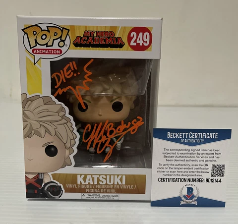 Clifford Chapin Signed Katsuki Bakugo 249 My HERO ACADEMIA Funko Pop BECKETT 1 Cover