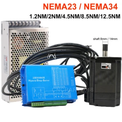 12.5NM~1.2NM Closed-loop Stepper Motor Hybrid Servo Diver CNC Kit Nema34 Nema23 - Image 1 of 4
