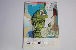 L68-FOLDER LA CALABRIA ITALIA E REGIONI FRANBOLLO BRONZO REPUBBLICA BUSTA - Foto 1 di 3