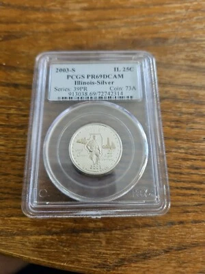 2003 -S ILLINOIS STATE QUARTER PCGS PR69DCAM  - Image 1 of 3