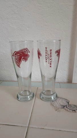 Pair of 16oz ATLANTA FALCONS Pilsner Glasses Cover