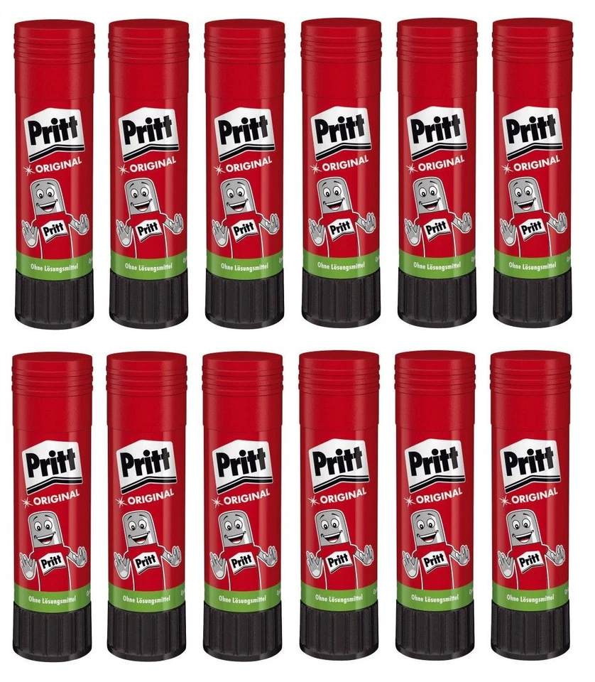12 x Pritt Klebestift Klebetube 22g, auswaschbar, lösungsmittelfrei